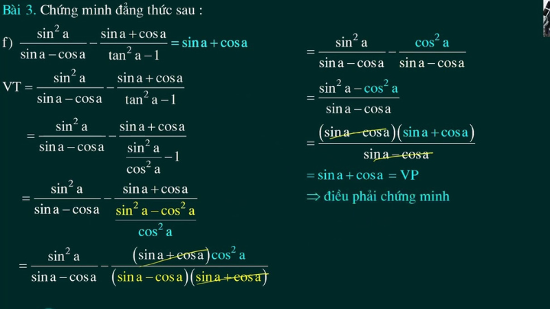 các công thức lượng giác