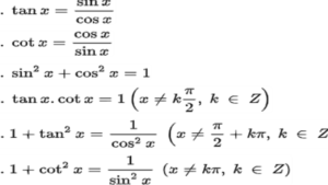 công thức lượng giác cơ bản