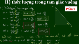 công thức lượng giác lớp 9