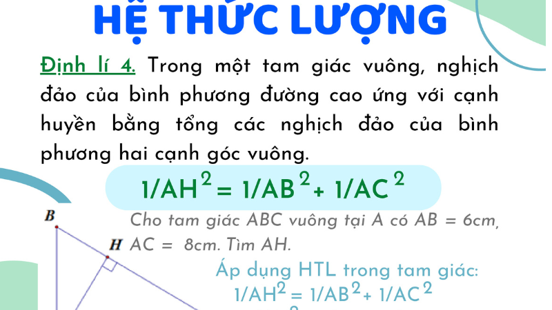 công thức lượng giác trong tam giác vuông