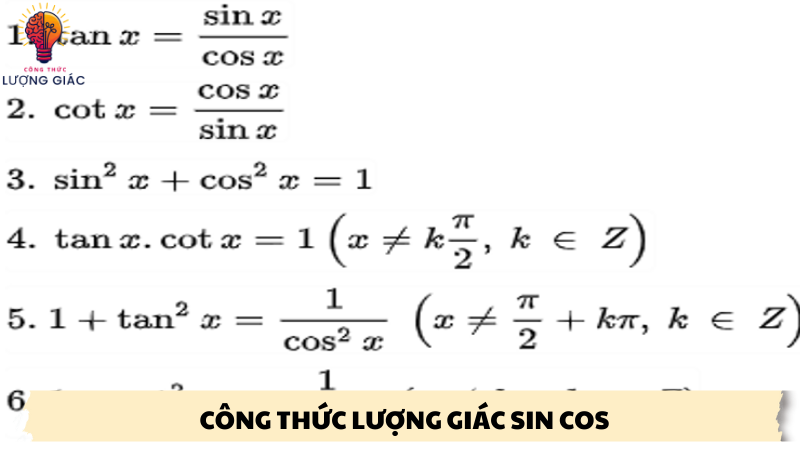 công thức lượng giác sin cos