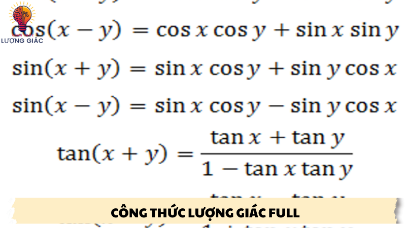 Công thức lượng giác full