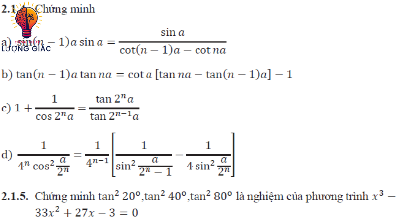 công thức lượng giác nâng cao