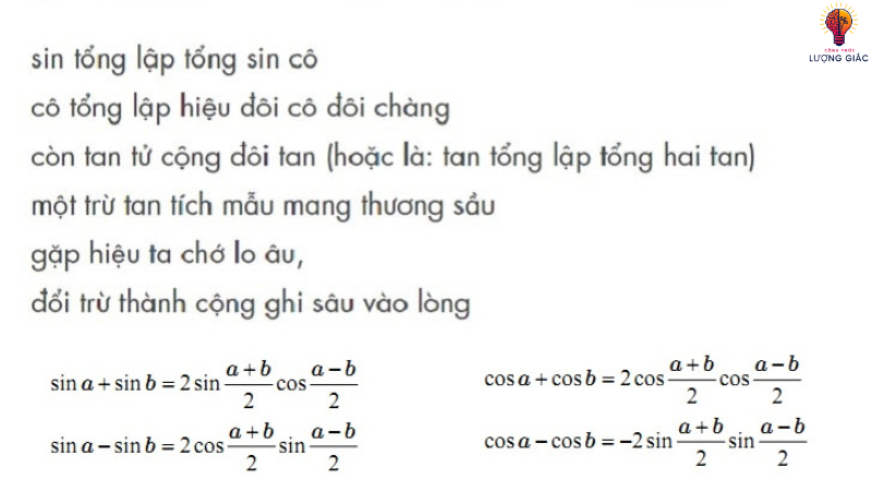 công thức lượng giác cần nhớ