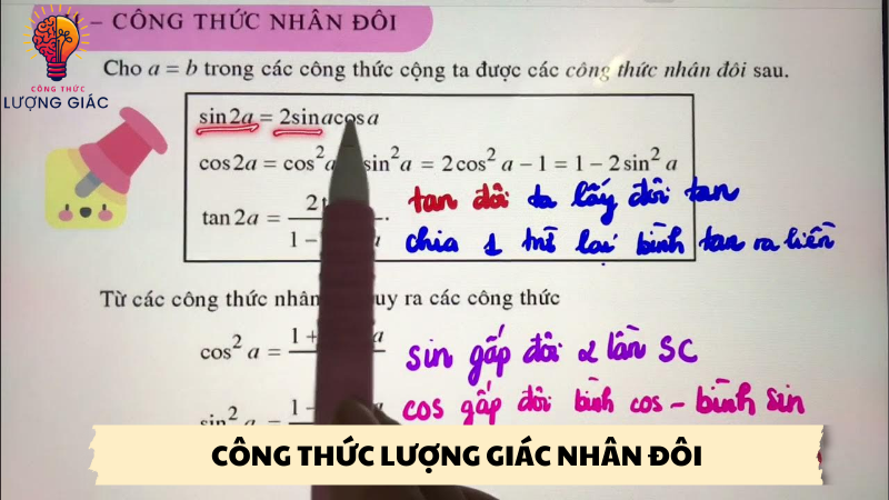 công thức lượng giác nhân đôi