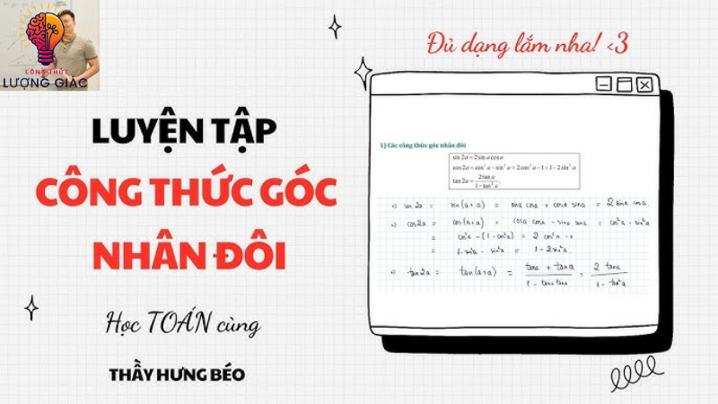 công thức lượng giác nhân đôi